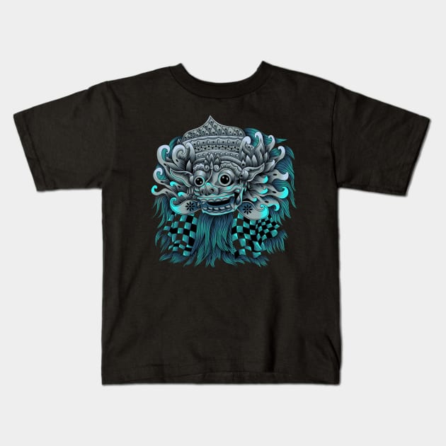 Balinese Mask Kids T-Shirt by KINNFUL